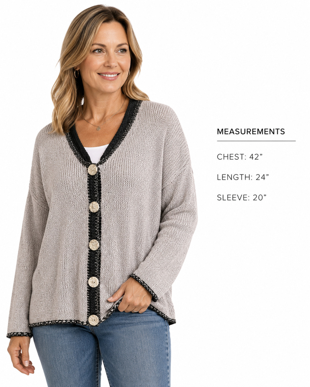 Ani Barrie Loose Knit Lagenlook Art to Wear Cardigan Sweater USA Made Cotton M